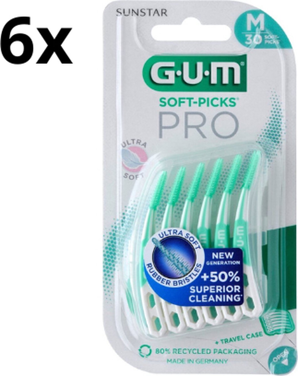 GUM Soft Picks PRO Medium – 6 x 30 Stuks - Voordeelverpakking