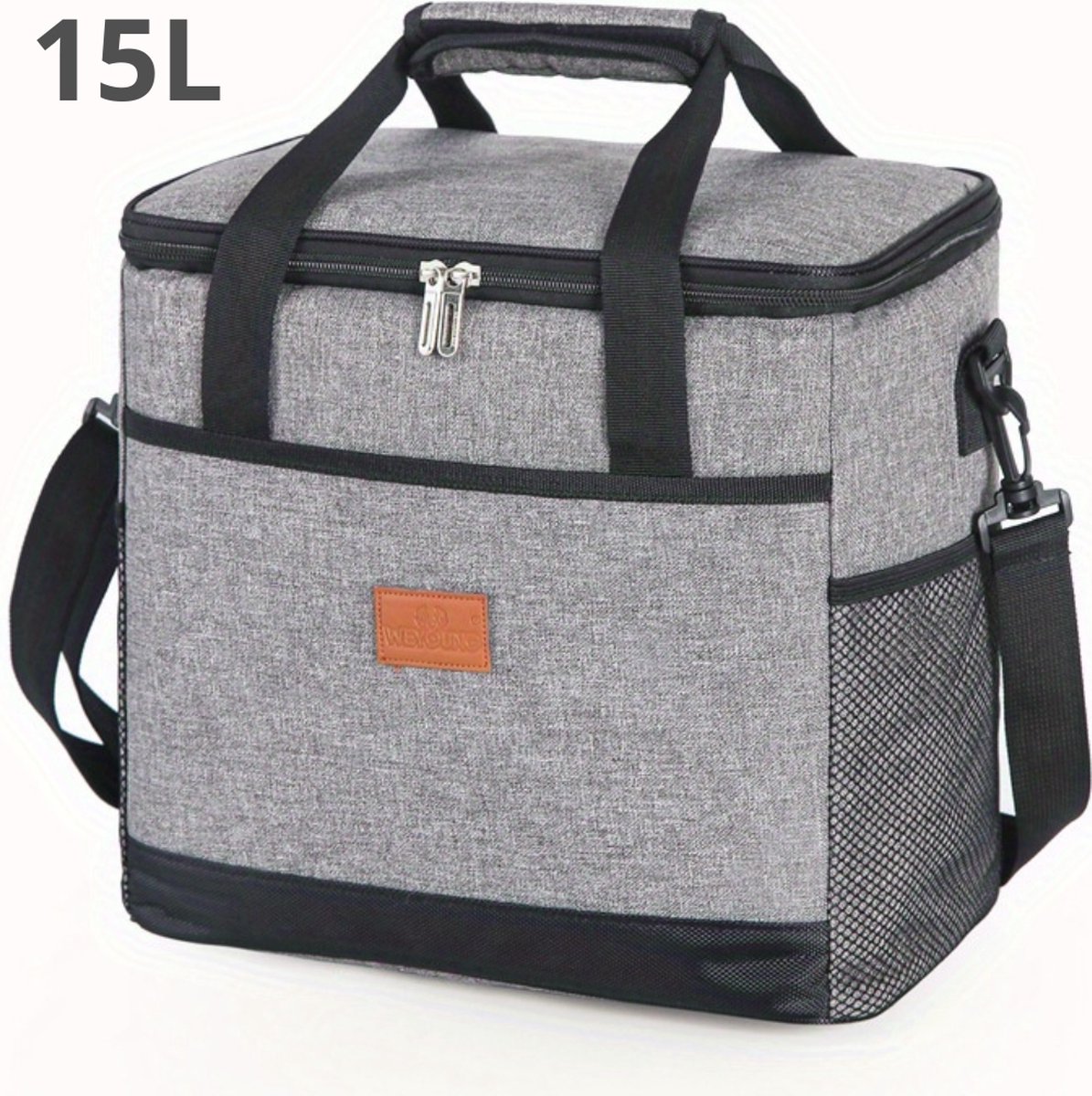 Nivard Koelbox - Koeltas - Frigobox - Autokoelbox - Lichtgewicht - Coolbox - Wielen - Draagbaar - Grijs 15 Liter