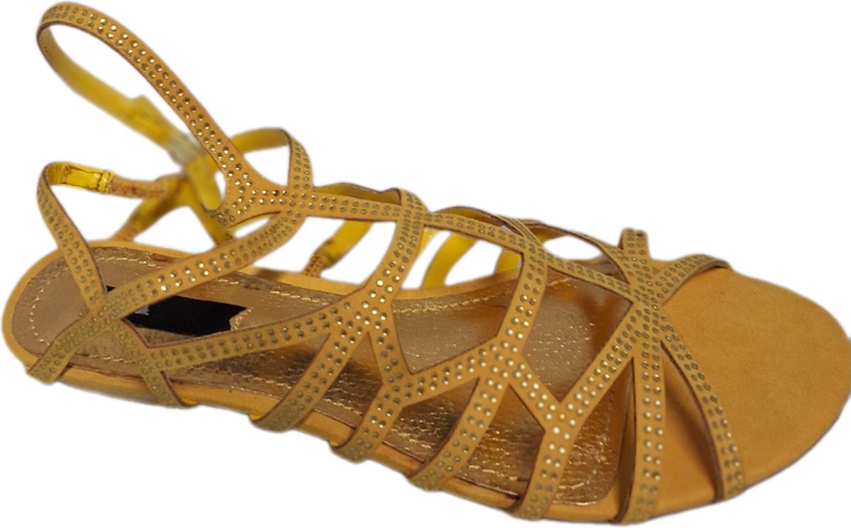 BLINK-SANDAL-YELLOW IMITATIESUEDE-GOLD DETAILS-SIZE 41