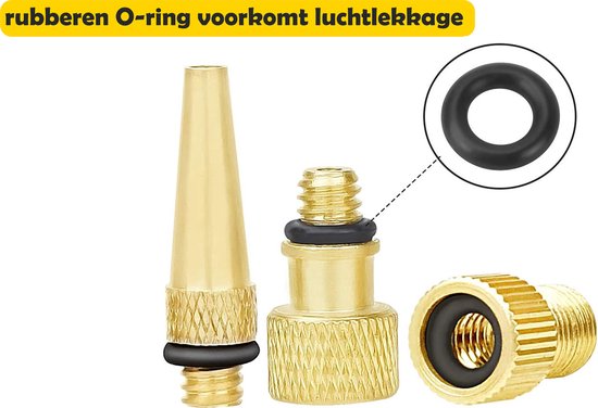 Fietspomp met drukmeter 12 bar Inclusief Adapters 14 stuks zwart van Dunlop — afbeelding 5