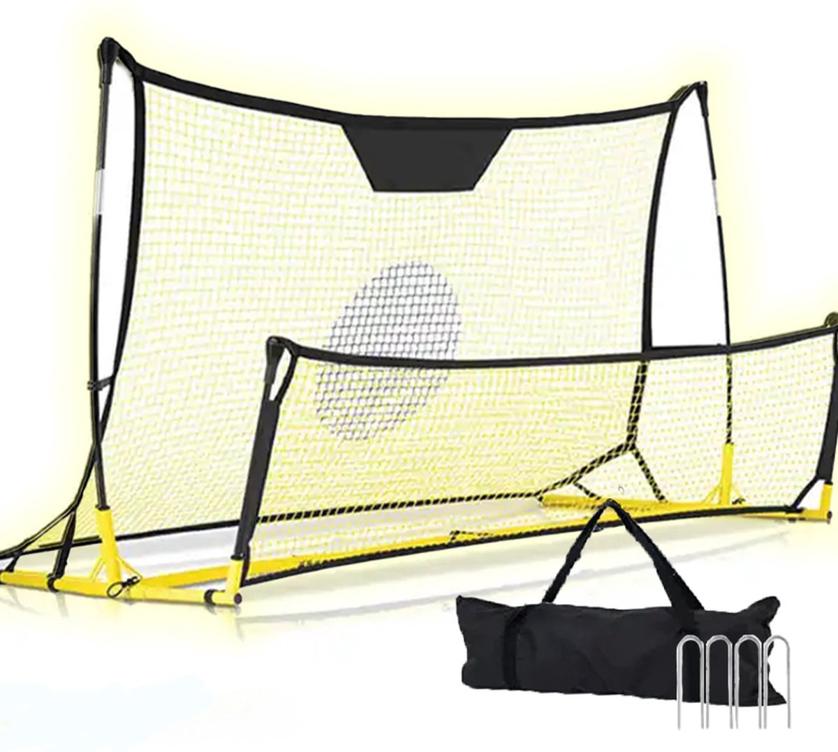 Voetbal Rebounder INCLUSIEF DRAAGTAS 2in1 rebounder voetbal trainingsmateriaal kickback voetbal bouncer voetbaldoel voetbal spullen voetbal
