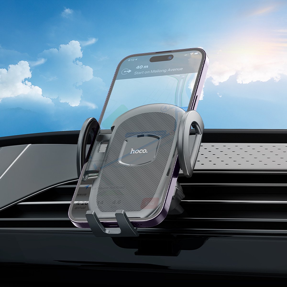Hoco Telefoonhouder voor Auto – Ventilatie Bevestiging met 360° Draaifunctie voor 4.7-7 Inch Smartphones – foto 4