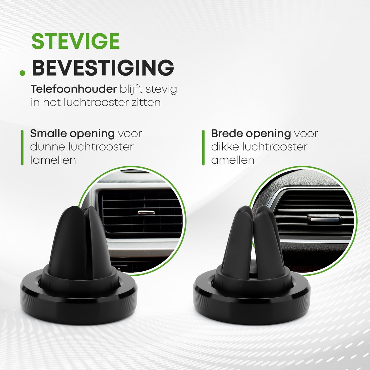 iSetchi Telefoonhouder Auto - Magnetisch - Metaal & Stevig - Zwart - GSM Mobiel Houder - Autohouder - Universeel - Telefoonhouders Auto Ventilatie – foto 4