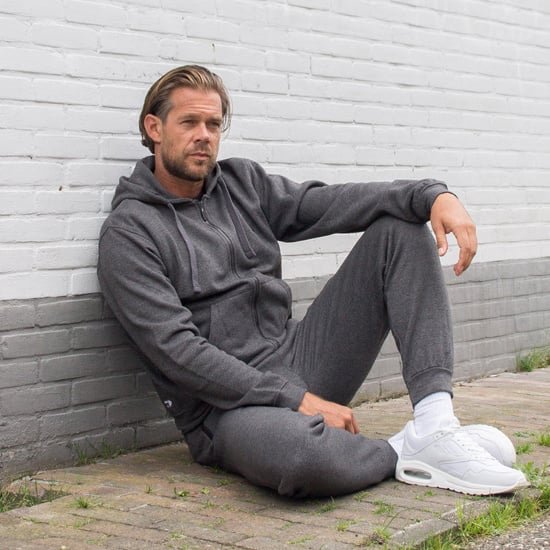 2-Pack Donnay - Pantalon de jogging avec élastique (Jack) - Pantalon de sport - Homme - Charbon-marne/Sable (595) - taille S