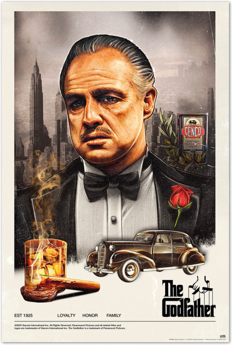 Posterpoint Godfather poster - film - Hollywood - Marlon Brando - Misdaad - New York - Maffia - Don Corleone - 61 x 91.5 cm multi