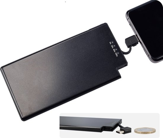 Powerbank Mini 5000 mAh Powerbank met Ingebouwde Kabel - Powerbank - €32,95