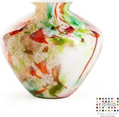 Design vaas Belly - Fidrio MIXED COLOURS - glas, mondgeblazen bloemenvaas - diameter 25 cm hoogte 23 cm
