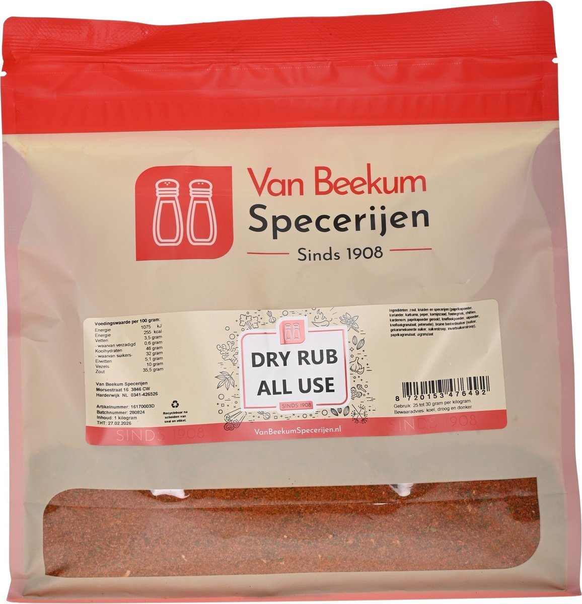 Goedkoopste Van Beekum Specerijen - Dry Rub All Use - 2 KG (hersluitbare stazak