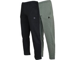 2-Pack Donnay - Joggingbroek rechte pijp (Wess) - Sportbroek - Heren - Black/Jungle green (549) - maat 3XL