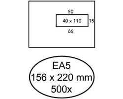 500 Envelop EA5 156x220mm - Venster Rechts - Wit - 90 grams - Strip - Promail - PRON342 - FSC C011913