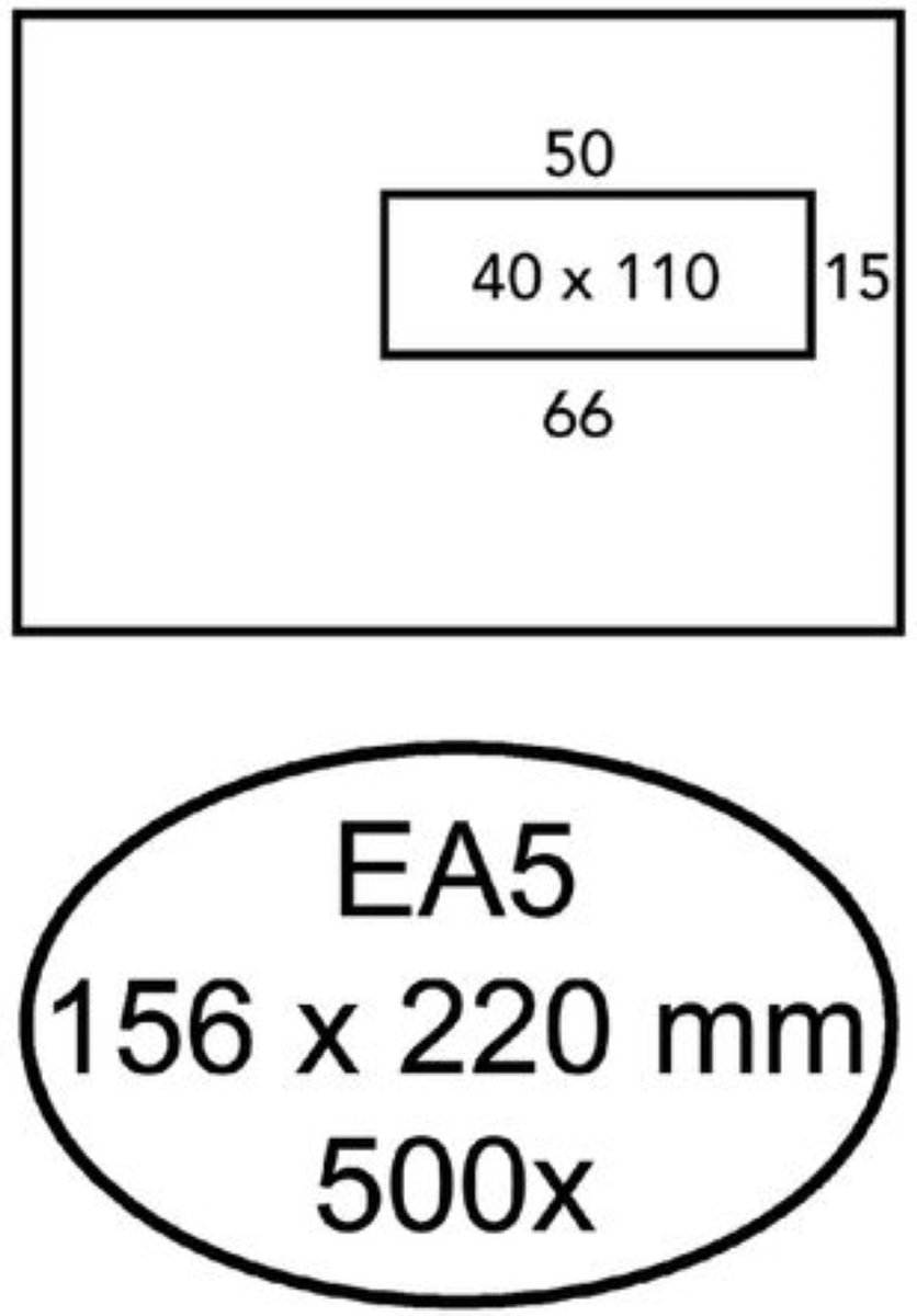 500 Envelop EA5 156x220mm - Venster Rechts - Wit - 90 grams - Strip - Promail - PRON342 - FSC C011913