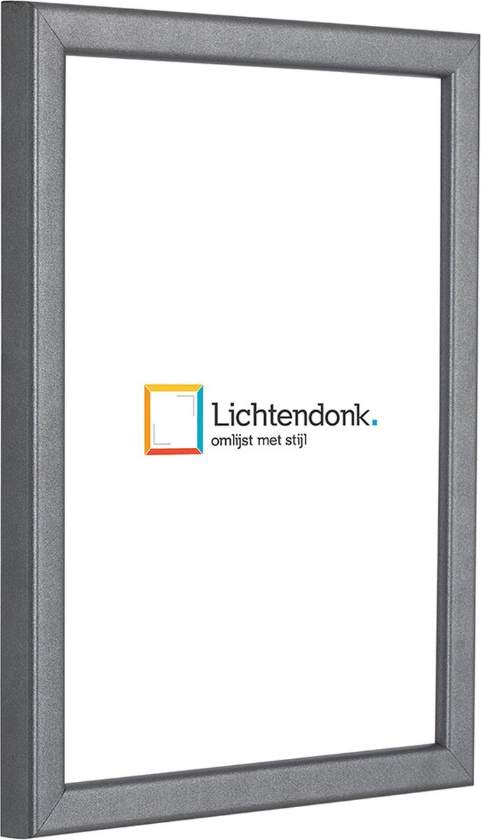 Lichtendonk Fotolijst - Antraciet afgerond profiel - Fotomaat 28x35 - Ontspiegeld glas - Art.nr. 10263528351