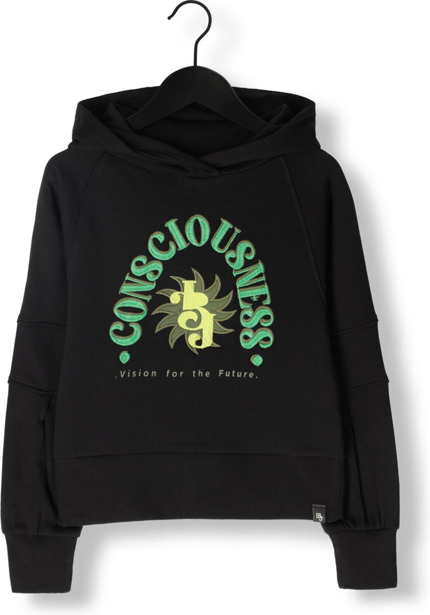 Indian Blue Jeans Organic Hoodie Consciousness Truien & Vesten Meisjes - Sweater - Hoodie - Vest- Zwart - Maat 116