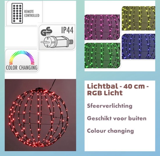 Lichtbol kerst | Lumineo | 40 cm (300 Micro LEDs, Amber, Binnen/Buiten) Lumineo