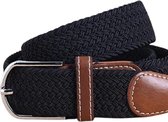 Knaak Elastische Geweven Riem - Zwart - Rekbaar & Traploos Verstelbaar - Unisex - Gevlochten Design