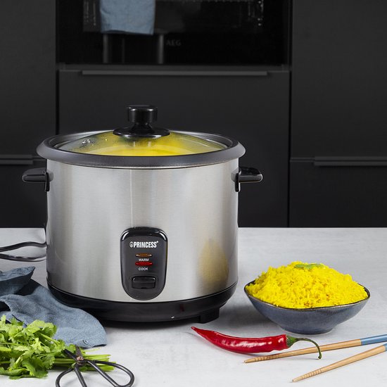 Cuiseur à Riz Princess 1.8L - 10 Portions - Fonction Maintien Au Chaud - Inox