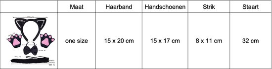 Kattenvrouw met Kattenoren Haarband Kattenstaart Kostuum voor Dames/Vrouwen en Meisjes voor Carnaval