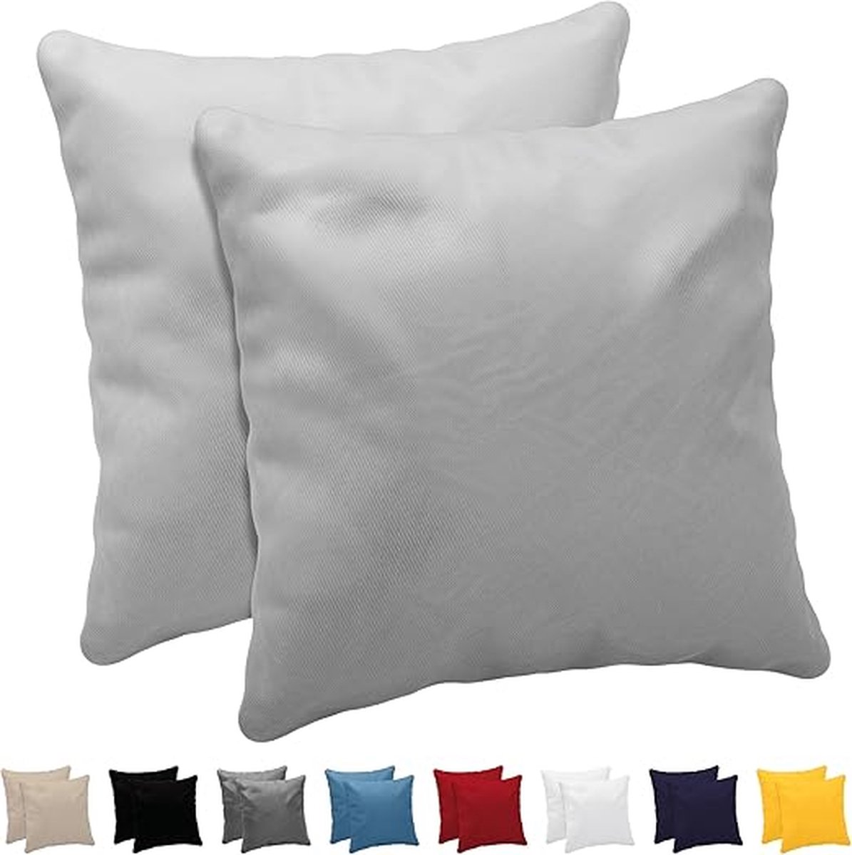 Azalia Pillowcase kussen 50x50 cm (batch van 2) 100% katoenen trui 150 gsm - grijs - kussensloop 50 x 50 katoen - resistent en hypoallergeen kussendeksel voor kussen