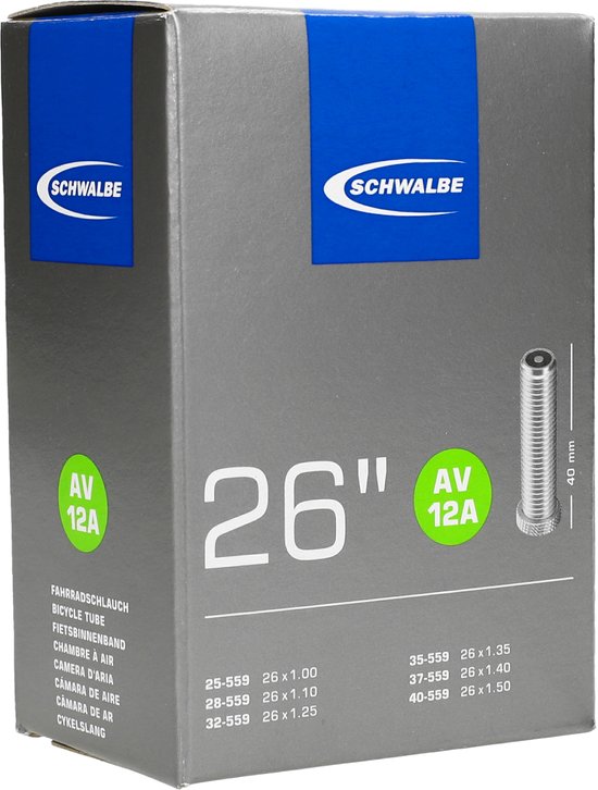 Schwalbe AV12A - Binnenband Fiets - Auto Ventiel - 26 x 1.00 - 1.50 van Schwalbe — afbeelding 2