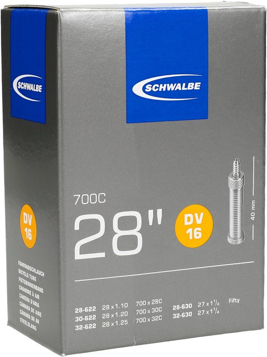 Schwalbe DV40 - Binnenband Fiets - Hollands Ventiel - 40 mm - 28 x 1 1/8 - 1 1/4 - 120 van Schwalbe — afbeelding 2