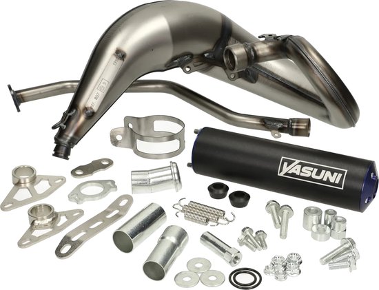 Foto: Uitlaat yasuni cross ml max blauw bovenlangs motorhispania furia ryz yamaha dt