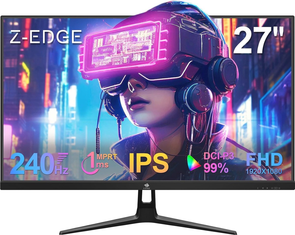 27 inch Gaming Monitor met 240 Hz, 1 ms Reactietijd, FHD, IPS, FreeSync, VESA-monteerbaar