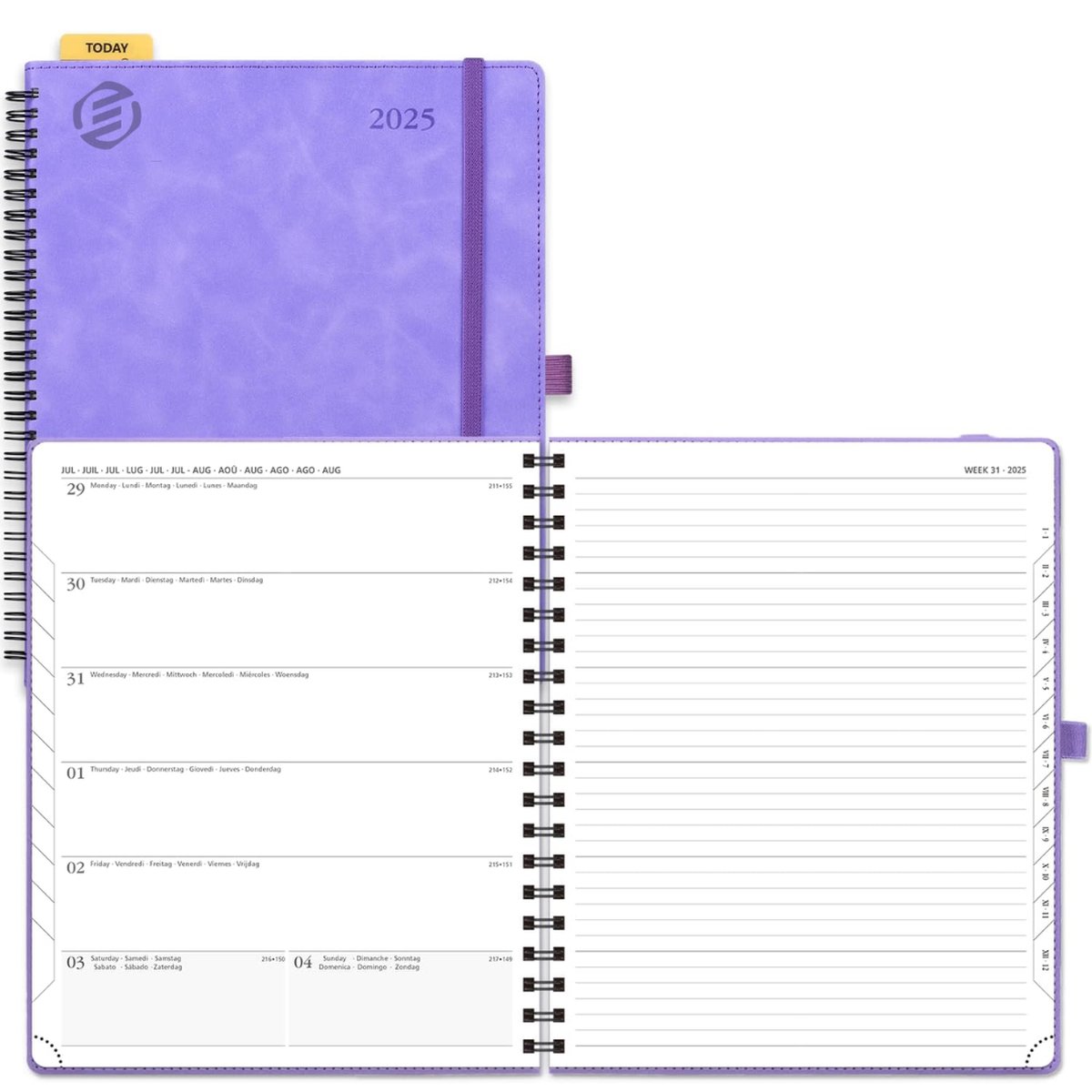 Equivera Weekplanner 2025 - Weekly Planner - Agenda - Kalender - Maandplanner - Famillieplanner