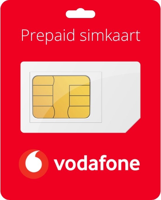 Vodafone Prepaid met €5 beltegoed | 3-in-1 simkaart dus past in elke telefoon