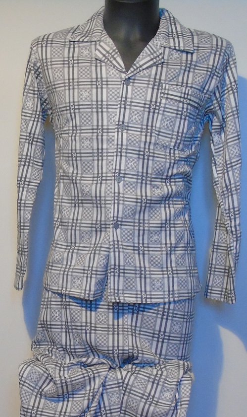 Heren pyjama klassieke heren pyjama's met doorknoop katoen