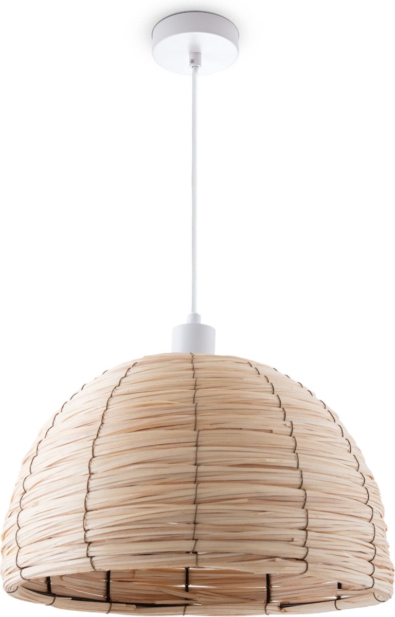 Paco HomeHanglamp Eettafellamp Eetkamer Mand Uitstraling 1,5m Textielkabel Rustiek Boho