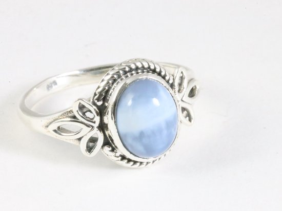 Thaise blauwe ster saffier zilveren ring, 1.29ct