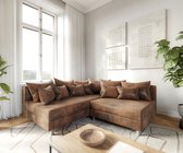 Bol.com Hoekbank Clovis bruin antiek optiek ottomane links hoekbank modulair aanbieding