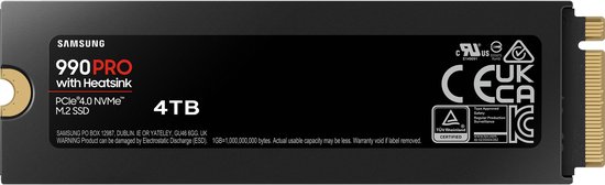 Samsung 990 PRO - Interne SSD met Heatsink - PCIe 4.0 - NVMe M.2 - PS5 Compatibel - (Gamers Pack) - 4 TB