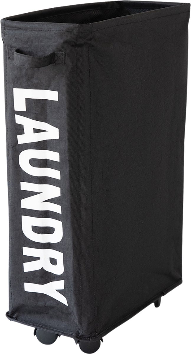Goedkoopste Bovista Wassorteerder - Wasmand 1 Vak - Laundry Basket - Wassorteerder Op Wieltjes - Bag - Zwart