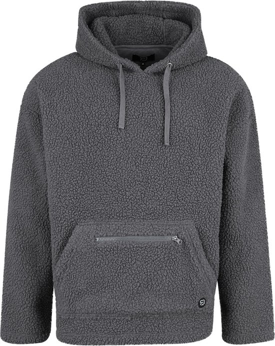ZAFUL - Pluche herenhoodie met kangoeroezak, wollig, voor herfst en winter, Bruin, M
