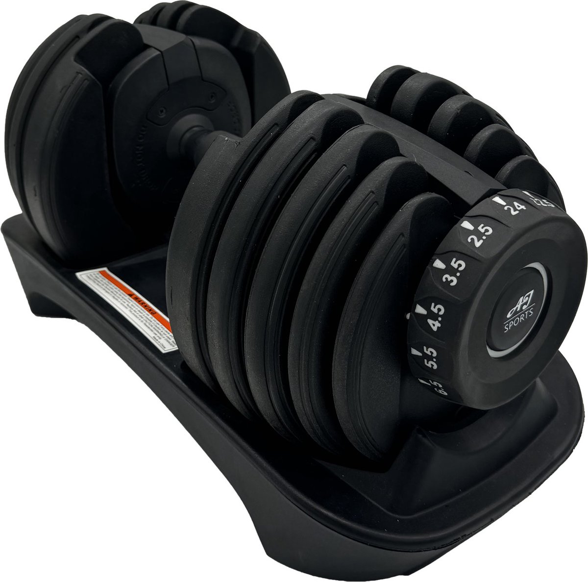 AJ-Sports Verstelbare Dumbells Zwart - 2kg t/m 24kg - Gewichten - Dumbells set - Gewichten set - Smart Dumbells - Halterset - Krachttraining - Fitness - Gym - Sport - Crossfit - 15 Dumbells in één! - Set van 2 Stuks! – foto 4