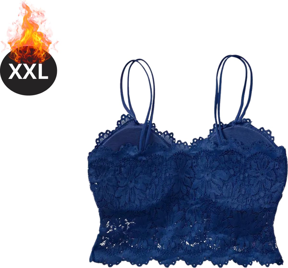 Bovista BH Zonder Beugel - Zonder Bandjes - Push-up Bh's - Comfort Beha - Comfortabel - Blauw