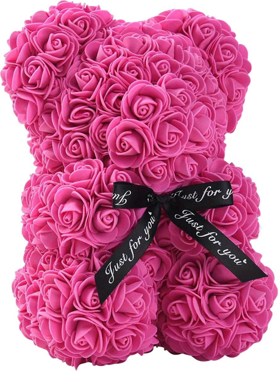Bovista Rose Bear - Rozen Beer - Teddy - Rozen Beertje - Valentijn Cadeautje Voor Haar & Hem - Vrouw - Blauw