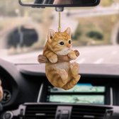 5 Figurines Chat Mignon Pour Voiture - Décoration Rétroviseur, Tableau De Bord, Intérieur