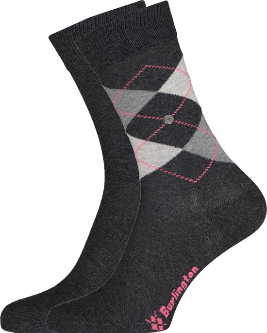 Burlington Everyday 2-Pack gedessineerd katoen multipack sokken dames grijs - maat 36-41