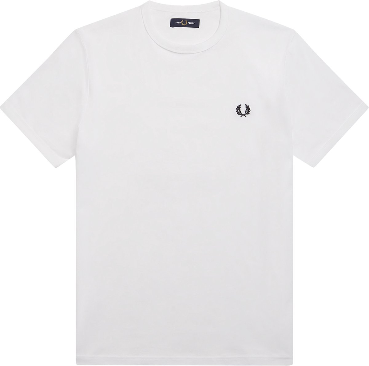 Fred Perry Ringer regular fit T-shirt M3519 korte mouw O-hals Wit