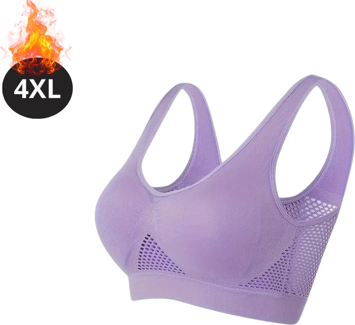 Bovista BH Zonder Beugel - Zonder Bandjes - Push-up Bh's - Comfort Beha - Comfortabel - Sterk - Yoga - Plus Size - Lichtpaars
