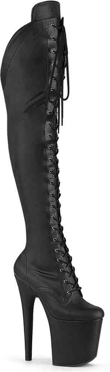 Pleaser FLAMINGO-3014 Plateau Overknee Laarzen 38 Shoes Zwart