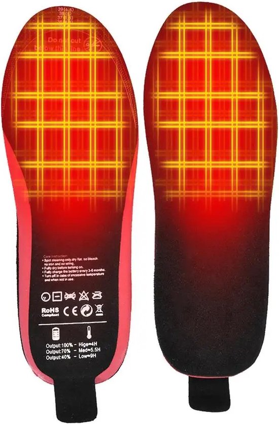 Comnox - Verwarmde Inlegzolen - Draadloos & Oplaadbaar - Maat L (41-46) - Electrisch - Polyurethaan - Voetenwarmer voor Koude Dagen