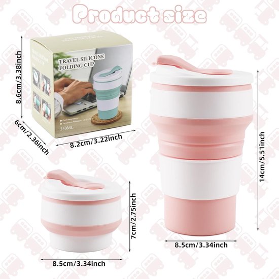 Lot De 2 Tasses à Eau Pliables En Silicone Avec Ousquetons De 2 Pièces