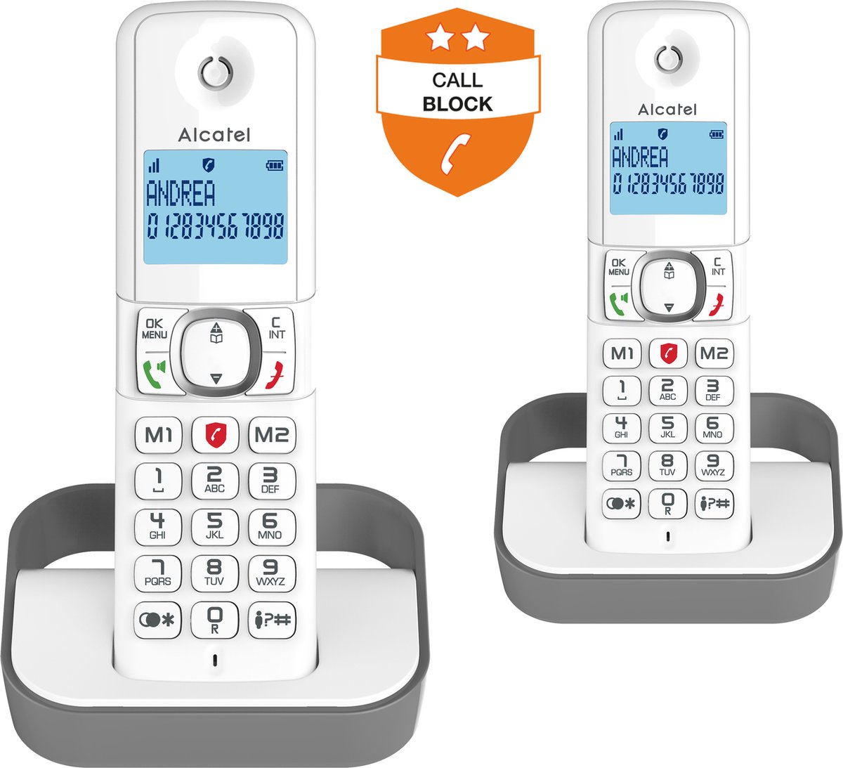 Alcatel F86 single DECT-telefoon, Draadloze handset, Luidspreker, 100 entries, Nummerherkenning, Zwart