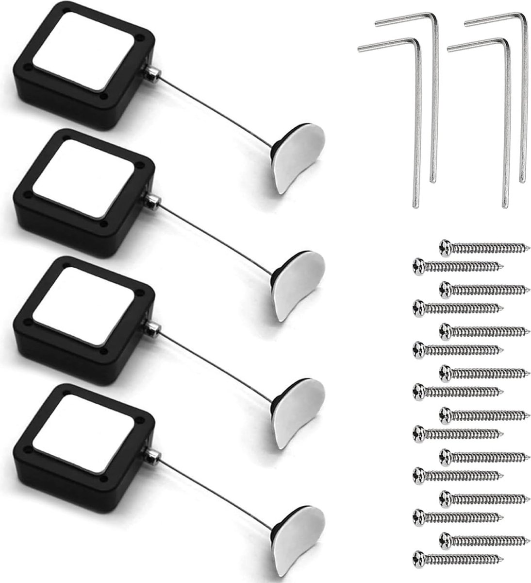 Attache Télécommande Rétractable Avec Verrou - Lot De 2, Câble 2 M, Support Adhésif 3M, Pour TV Et Manettes - 6