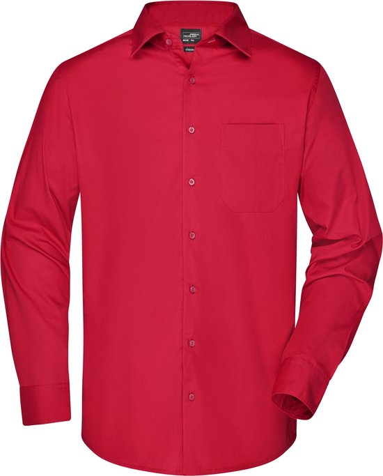Overhemd Heren met Lange Mouw (Rood) - Maat XL