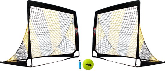 Kit Football Enfants Netsportique Paire Buts Pop Up Football 2,2x1,5m - Noir /jaune, Livrée Avec Ballon Et Pompe - Pour Jardin, Plage Filet Foot Noir Jaune Kit Football Enfants Netsportique Paire Buts Pop Up Football 2,2x1,5m - Noir /jaune, Livrée Avec Ballon Et Pompe - Pour Jardin, Plage Filet Foot Noir Jaune