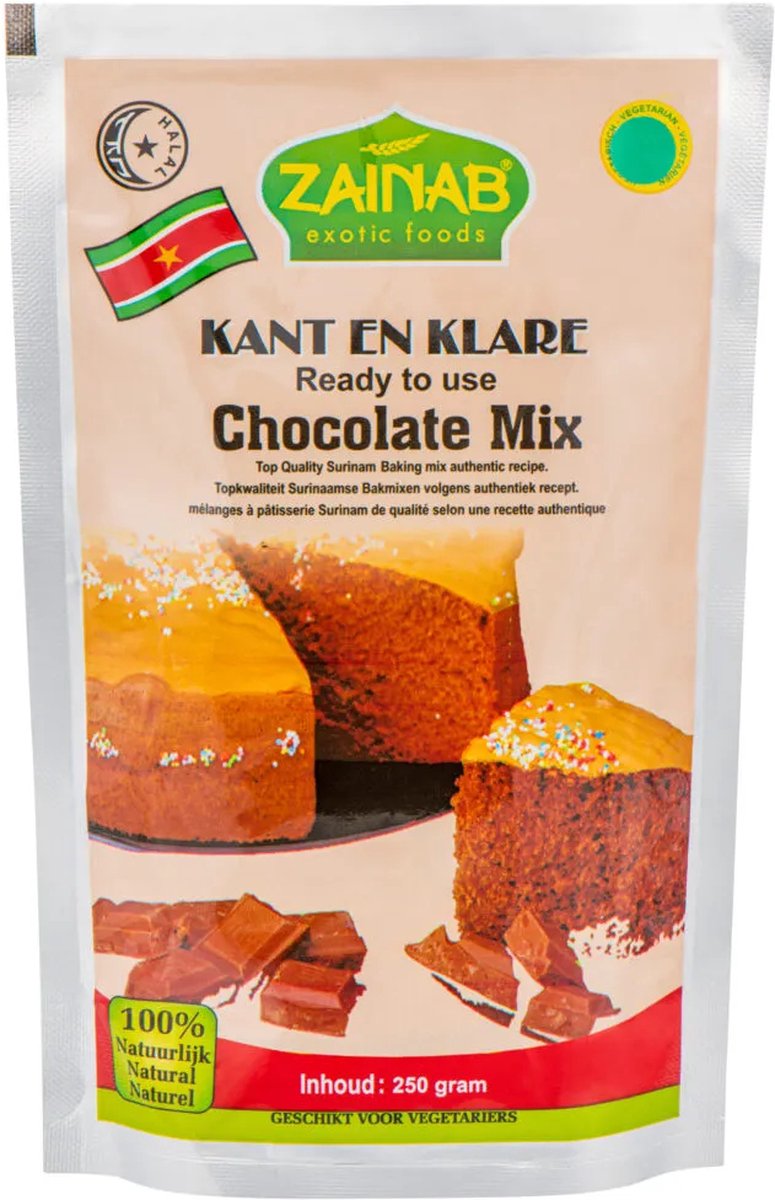 Zainab Eksi koekoe chocolade mix - vegan Surinaamse eiercake - 3 x 250 gram